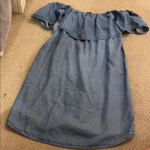 Off shoulder denim dress